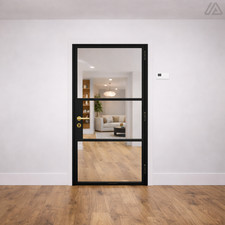 Single Hinged Aluminium Black