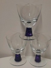 Denby Storm Wine /Water Glasses X 3 - Excellent - 5 Inch High