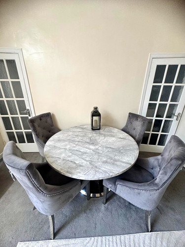 Round marble pattern - round, dining