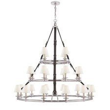 BNWT Westbury Triple Tier Chandelier, Huge, 155cm height, Brass, Leather, Nickel