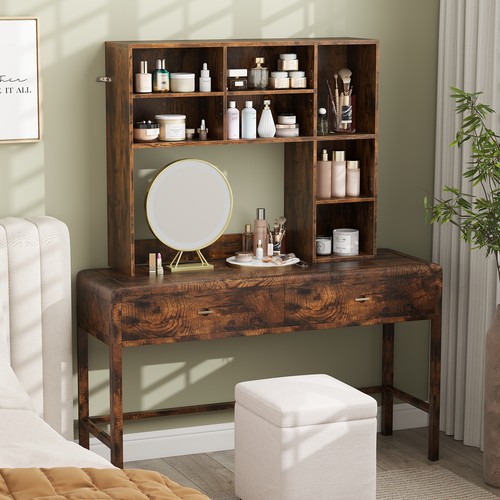 Brown desktop bookshelf desk - brown,