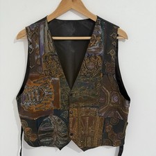 Vintage Waistcoats Black Beaded Embellished 90s 00s Grunge Celestial Vibe Size L