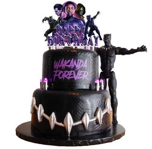 Black panther cake topper - cake,