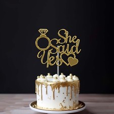 She Said Yes Cake Topper