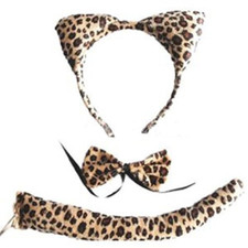 Leopard headband ears, tail