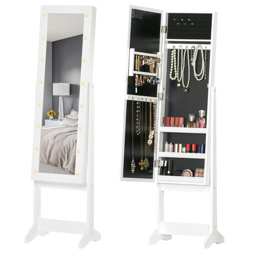 Led mirrored jewellery cabinet - led,
