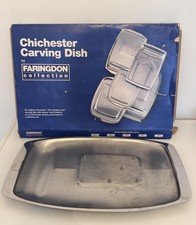 Vintage Large Chichester Stainless Steel 8 Spiked Carving Dish 45x27cm