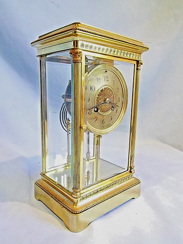 19c french glass clock - 19c,