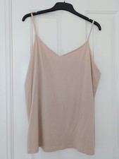 Ladies Nude Cami Vest Tops Pack of 2 Plus Size 24 Cotton Elastine Stretch New