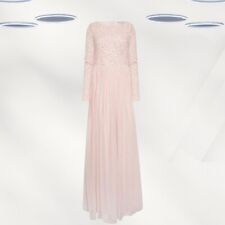 Ex LTS Women's Sequin Hand Embellished Maxi Dress in Blush Pink