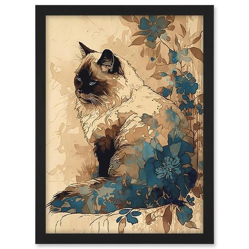 Ragdoll cat with floral - ragdoll,