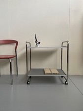 Vintage industrial style minimal drinks hostess cart with removable metal mesh t