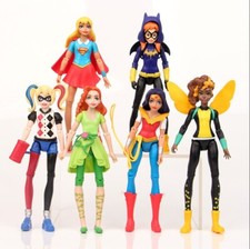 6pcs DC Comics Super Hero Girls Harley Quinn Batgirl Kid Action Figures Doll Toy