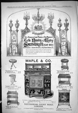 Old Smethurst Lamp Makers Maple Tottenham Court English Cabinet 1876 Victorian