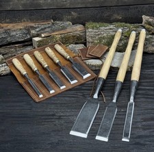 Hand-Forged Timber Chisel Set