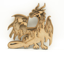 Mdf layered dragon - mdf, wall