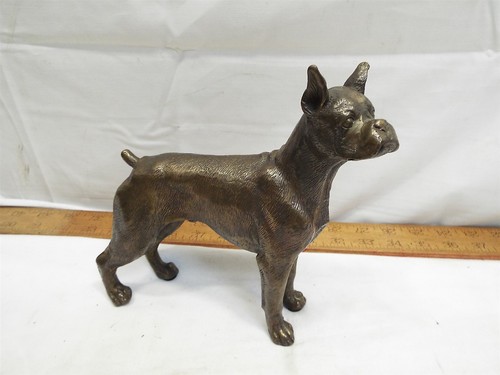 Bronze boxer dog door stop - dog,