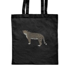 'Jaguar Stare' Classic Black Tote Shopper Bag (ZB00025723)