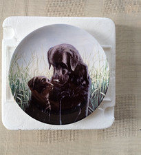 Wedgwood  Black Labradors series " A Word in Your Ear" Bone China plate 