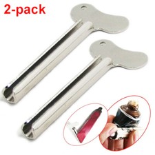 2x Stainless Steel Toothpaste Tube Squeezer Easy Metal Rolling Holder Dispenser