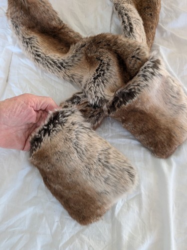 Faux fur scarf muff combo - faux,