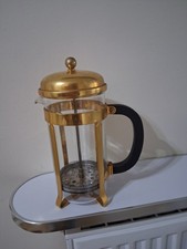 La Cafetiere 8 Cups Coffee French Press, Glass Classic Gold, Made in UK. vgc