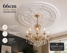 66cm ceiling rose - rose, white