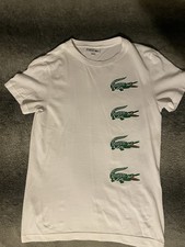 Boys  White Lacoste Designer T Shirt Size Extra Large