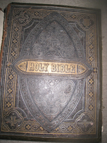 Antique brass holy bible rev - antique,