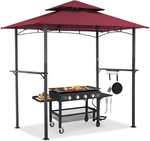 Double tier 8x5ft bbq gazebo - double-tier,