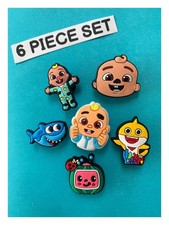 6 x Baby Cartoon Shoe Charms