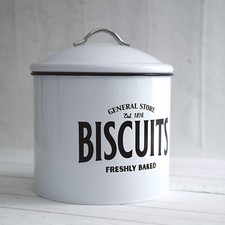 Biscuit tin white black - biscuit,