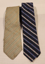 VINTAGE PACO RABANE PARIS 100% SILK TIES LOT OF 2 MULTICOLOR