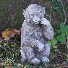 Monkey Stone Statue Outdoor Garden Ornament British Ape Gorilla Sculpture Decor