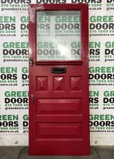1930s WOODEN FRONT DOOR EXTERNAL EXTERIOR WOOD ANTIQUE RECLAIMED DOUBLE GLAZED