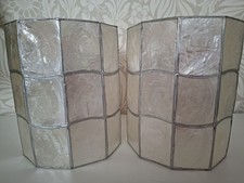 Pair Capiz Shell Drum Cylinder