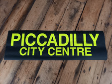Vintage Original Manchester Bus Destination Blind Section Piccadilly City Centre