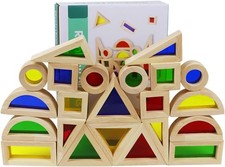 24Pcs Wooden Sensory Blocks