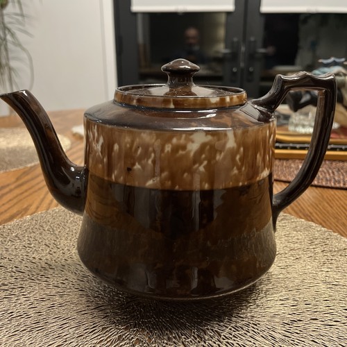 Vintage english glazed teapot - english,