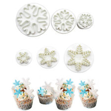 6X Snowflake Mould Sugar Craft Fondant Cake Cookie Decor DIY Mold Cutter Plunger