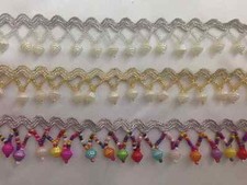 Ivory Pearl Beaded Fringe Lace