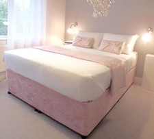 Elasticated Bed Valance Divan Base cover Bed wrap in crushed velvet MANY COLOURS