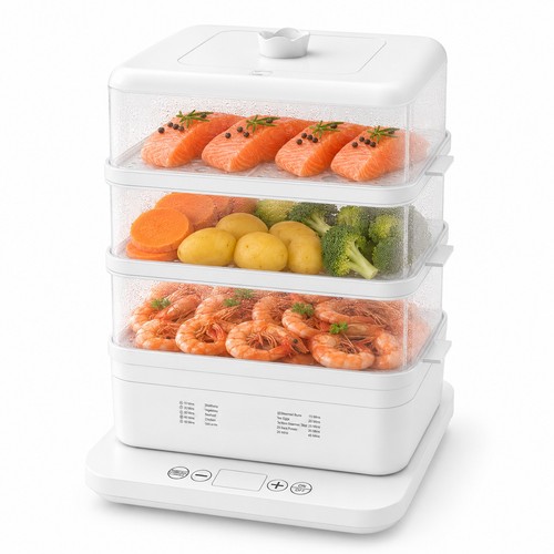 Tier food steamer compact - steamer,