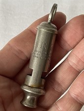 Vintage Metal J Hudson & Co. ARP Civil Defense Wardens Whistle Works Well
