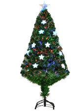 HOMCOM 4FT Prelit Artificial Christmas Tree Fibre Optic Star LED Light 47-3-503