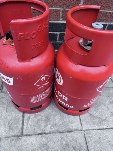 Red propane lpg gas bottle - 2x,
