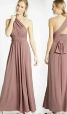 MARKS & SPENCER PINK WEDDING BRIDESMAID MULTIWAY PARTY MAXI DRESS UK SIZE 10