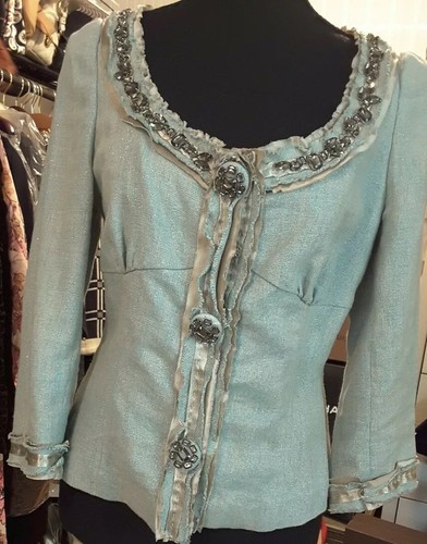Vintage blue embellished top - vintage,
