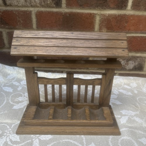 Vintage wooden pipe rack stand - pipe,