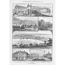 TEIGNMOUTH Devon Views around the Town - Antique Print 1883